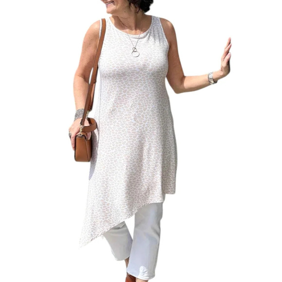 Miik Mariska Asymmetrical Tunic Dress White Micromodal Scandi-girl Women Medium - Picture 3 of 14